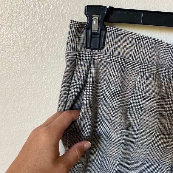 Babaton Aritzia Women’s Plaid Cohan Pants Trousers Black & Grey Size 4 Ankle - Picture 4 of 10